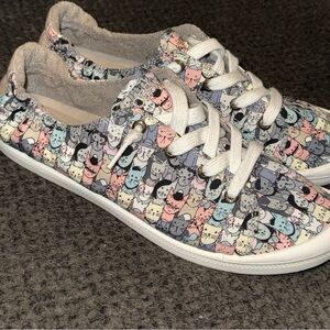 Bobs Skechers Womens Beach Bingo Mellow Cats Size 11 Memory Foam